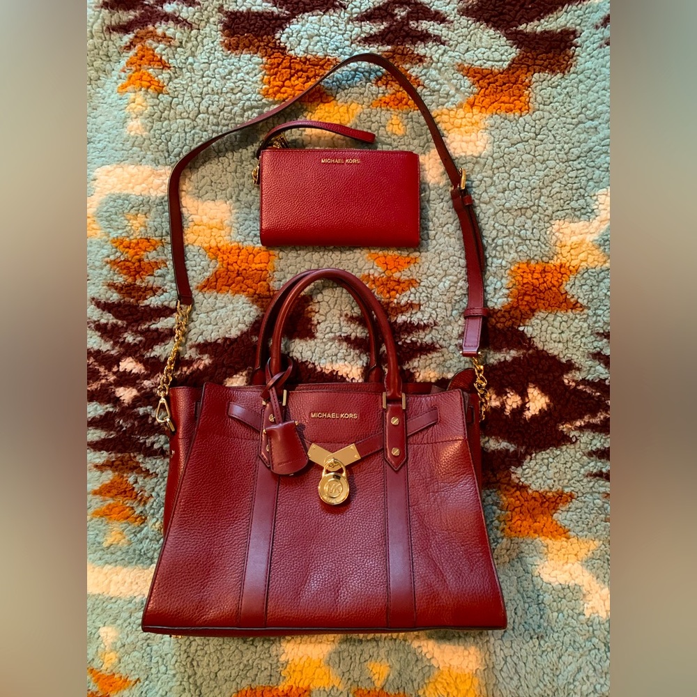 Michael Kors Nouveau Hamilton Large Pebbled Leather Bag & Wallet